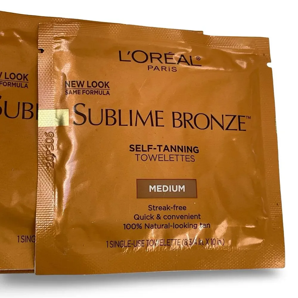 L'Oreal Paris Sublime Bronze Self-Tan Towelettes Medium Streak Free Body x5
